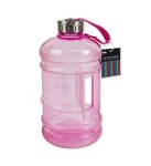 Pink Extra Large Sports Drinking Water Bottle 2.2 Litre With Handle Gym Hiking