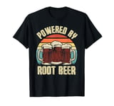 Powered By Root Beer Soda Drink Funny Root Beer Vintage T-Shirt