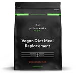 Protein Works - Vegan Diet Meal Replacement , Nutritionally Complete 250 Calorie Meal , Vegan Meal Shake , Plant Based Meal Replacement , 14 Meals , Chocolate Silk , 1 kg