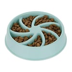 Relaxdays Slow Feeder Bowl, Anti Gulping, Food for Dogs, 600 ml, Eat Slowly, Dishwasher Safe, Spiral, Blue