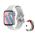 2023 Smart Watch för Apple Smartwatch Serie 8 HD-skärm Sport Hjärtfrekvens Fitness Tracker Bluetooth Samtal Män Kvinnor Smartwatch  (FMY) white and BuCai