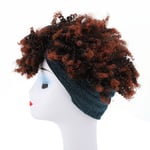 Short Curly Wig Blue Band Women Headband Wig Comfortable Wear For Daily Life