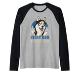 Every Dog Has Its Sled Mushing Raglan Baseball Tee