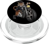 Biker Tiger Riding Chopper Moto PopSockets PopGrip pour MagSafe