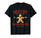 Vintage Mrs Clause Gingerbread Bakery Funny Merry Christmas T-Shirt