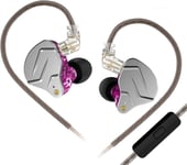 ¿¿couteurs Kz Zsn Pro ¿¿couteurs Iem Hybrid Dynamic Driver Armature ¿¿quilibr¿¿e ¿¿couteurs ¿¿couteurs In Ear Monitor Dual Driver 1Dd 1Ba Basse Profonde Son St¿¿r¿¿o(Avec Mic, Violet)