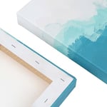 Big Box Art The Falling Abstract Canvas Wall Art Print Ready to Hang Picture, 76 x 50 cm (30 x 20 Inch), Turquoise, Teal, Blue, Blue