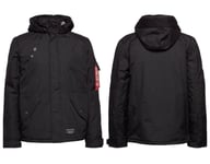 Alpha Industries Mens Black Insulated Winter Jacket  Size UK L 46.5-47.5" Chest