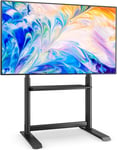 Support TV Pied avec Étagère pour Téléviseur de 60-86 Pouce Ecran LED LCD Plasma,Noir Support Télé sur Pied Réglable en Hauteur Pied TV Jusqu 'à 68 kg, . VESA 800x600mm