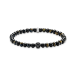 Thomas Sabo Talisman armband positiv energi med obsidian tigeröga (Storlek: 19cm)