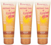 3 X Rimmel Sun Shimmer Instant Tan & Gradual Glow Medium matte 125ml