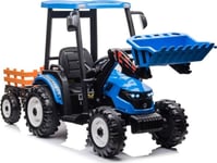 Lean Cars Batteridrevet Traktor Med Henger Hercules Blue 24V