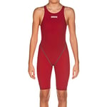 Arena Women's Powerskin St 2.0 Open Back Youth Racing One Piece Swimsuit, Deep Red, 22 UK