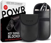 POWR Lot de 2 Boite a Clef Pochette Anti Vol avec Attache Porte Clé | Anti Ondes | Etui RFID Clé Voiture