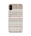 Coque Iphone XR effet Bois Aztec ethnique rose blanc