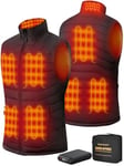 Topdot Gilet Chauffant Homme avec Batterie 7.4V 16000mAh, 8 Zones de Chauffage, Gilet Chauffant électrique 3 Températures avec Chauffage Rapide, Veste Chauffante pour Ski de plein air Pêche Moto