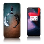 OnePlus 6 Printti Kuvallinen Pehmeä muovinen Takasuoja Kuori - Musta Ja Valkoinen Kala Monivärinen