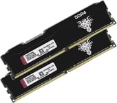 2666 MHz Ram DDR4 16go (2x8go) PC4-21300 Udimm CL19 Non-ECC Unbuffered 1.2V 288-Pin Mémoire Ram Barette Kit pour Ordinateur de Bureau (Noir)