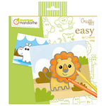 Avenue Mandarine - Coloring Book for Toddlers - Graffy Easy - 24 Large Line Coloring 20x20 cm (12 designs x 2) - Wild Animals - From 2 years old - GY139C, Wild Animals