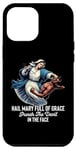 Coque pour iPhone 13 Pro Max Je vous salue Marie pleine de grâce Punch the Devil in the Face Catholic