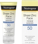 Neutrogena Sheer Zinc Face Dry-Touch Sunscreen Broad Spectrum SPF 50, 2 Fl oz