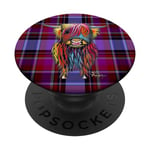 HiGHLaND CoW PRiNT ANiMaL PRiNT ' THe BRaVe ONe oN TaRTaN ' PopSockets Swappable PopGrip