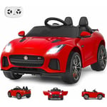 Goplus - 12V Jaguar Voiture Electrique avec Télécommande pour Enfants, Cabriolet 3-5 km/h Démarrage/Frein en Douceur,Sons et Musique avec Volume