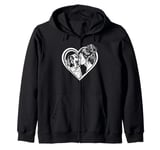 Saint Bernard Mom Dog Art Valentine's Day Heart Zip Hoodie