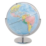 Advantus Globe terrestre 30502 de 30,5 cm avec océans bleus, base de bureau en métal argenté, méridien intégral