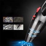 Black 120W Cordless Handheld Vacuum Cleaner With LED Light Wet Dry Use For Car