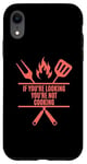 iPhone XR Funny Cooking BBQ Grilling Mom Dad in Living Coral color Case