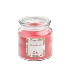 SCENT de Q.b. by MOPITA, Bougie parfumée en pot moyen, Bocal en verre avec couvercle, parfum Strawberry, durée 55-77 heures, 368 g, 10 x 10 x 11,7 cm