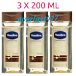 Vaseline Essential Moisture Cocoa Radiant Body Oil Pure Cocoa Butter~3 PACK200ml