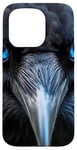 Coque pour iPhone 15 Pro Raven Blue Gaze Corbeau Oiseau Art Mystique Animal