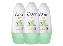 3 x Dove Go Fresh Roll-On Anti-Perspirant Deodorant Cucumber 50ml