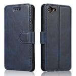 QLTYPRI Case for iPhone 7/8/SE 2020/SE 2022 5G, Premium PU Leather Simple Wallet Case with Card Slots Kickstand Magnetic Closure Shockproof Flip Cover for iPhone SE 2022/SE 2020/8/7 - Blue