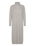 Tommy Hilfiger Wool Cash Roll-Nk Long Dress Grå