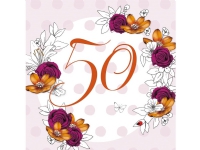 Clear Creation Swarovski kort fyrkantig Födelsedag 50 blommor