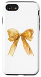 Coque pour iPhone SE (2020) / 7 / 8 Girly | Nœud en aquarelle | Coquette | Nœud doré esthétique