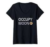 Womens Funny Bitcoin OCCUPY MOON Mars My HODL Investing To The Bull V-Neck T-Shirt