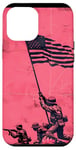 Coque pour iPhone 12 Pro Max Rose Pop Art Floral Iwo Jima Drapeau Américain Levage