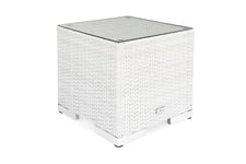 Sidobord Bahamas 43x43 cm - Vit Loungebord & soffbord utomhus Comfort Garden