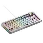 Glorious Gaming GMMK 3 PRO Barebones: keyboard with knob, personalized aluminum case, gasket system, keyboard 75% hot swap, sound absorbing foam, aluminum reader, ANSI - Silver