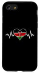 Coque pour iPhone SE (2020) / 7 / 8 Drapeau Kenya Vintage Heart Beat Kenya Pulse Line