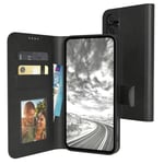 Artificial Leather Phone Cover for Samsung Galaxy A35 Foldable Cover Card Black