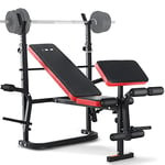 ISE Banc Musculation Complet Musculation, Banc de Musculation Complet Fitness, Banc de Musculation Pliable&Inclinable, Banc Developper Coucher, Bancs de Musculation Multifonction Butterfly Réglable