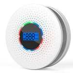 Combination Smoke and Carbon Monoxide Alarm Detector,Dual Sensor Smoke Alarm and Carbon Monoxide Detector and Replaceable Battery Smoke and CO Alarm with Digital Display for Your Home, Garage, Office