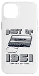 Coque pour iPhone 14 Plus Retro Best of 1951 Mixtape Vintage 74th Birthday Cassette