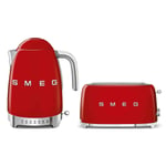 Pack SMEG Bouilloire 1.7L 7 Tasses 2400W + Grille-pain Toaster 2 Fentes 4 Tranch