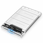 2.5 Inch Hard Drive EnclosureUSB 3.0 5Gbps Support UASP Transparent Case Tool F